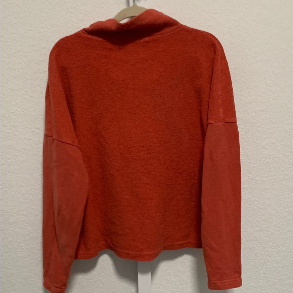 REI Wallace Lake Orange Button Neck Sweatshirt - Picture 5 of 8